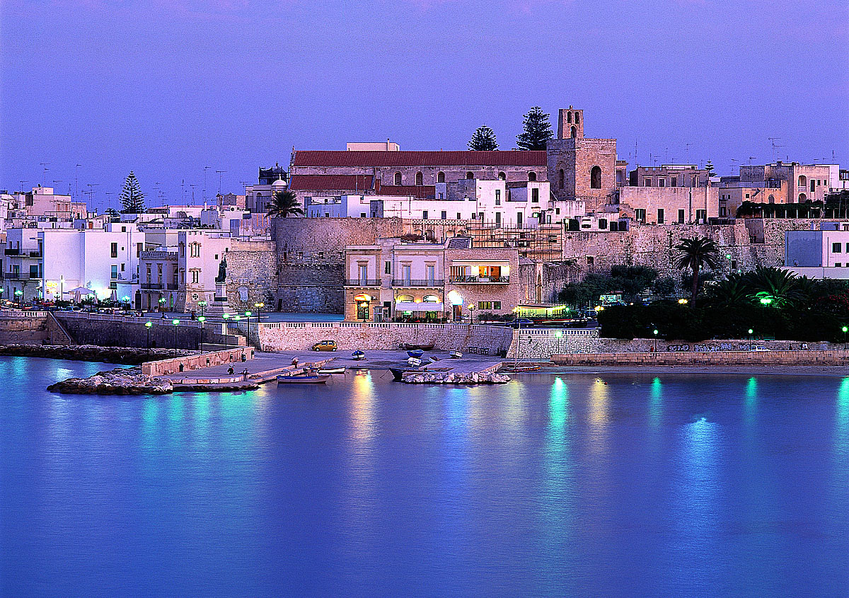 Italy, Apulia, Lecce district, Salentine Peninsula, Salento, Otranto, Travel Destination, Old town, illuminated